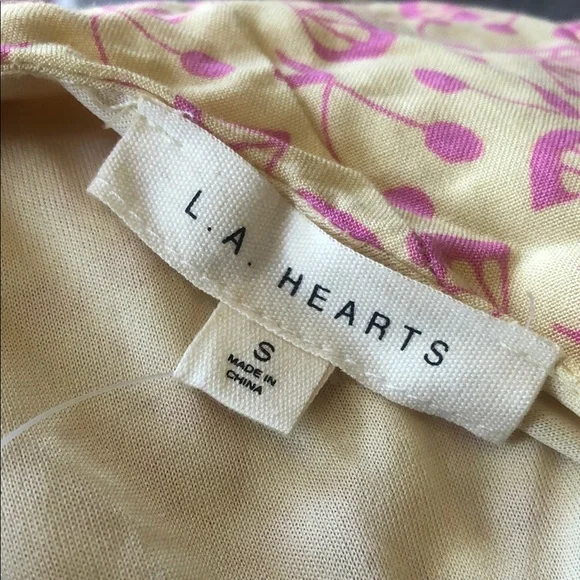 NWT La Hearts Vibrant Yellow and Pink Mini Dress - Picture 11 of 11